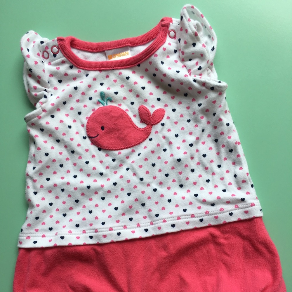 Gymboree 0-3 mos Flamingo and Whale rompers